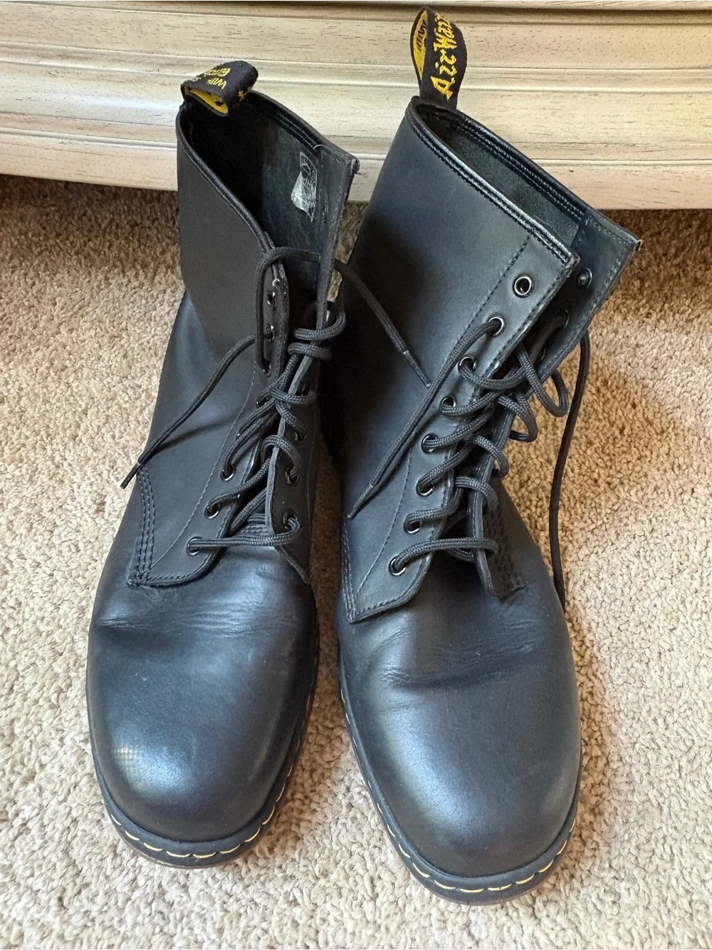 Dr. Martens Combs Leather Casual Boots Men’s Size 14 Black Grunge Gorp
